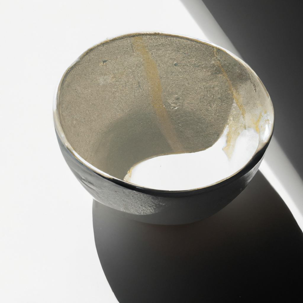 Bol minimaliste en argile autodurcissante, surface mate, lumière naturelle, palette neutre